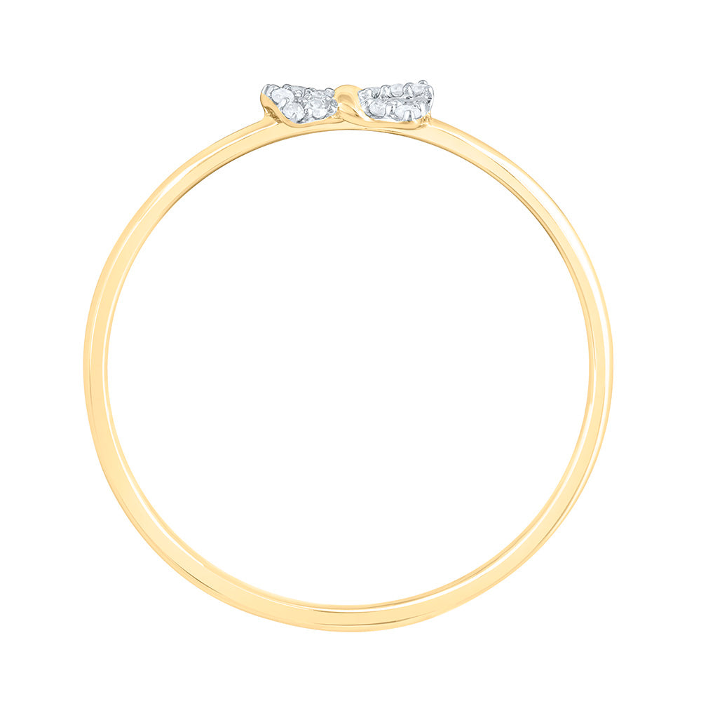 10K Yellow Or White Gold 1/20 Cttw Natural Diamond Nk Gift Bow Bridal Anniversary Wedding Engagement Band Ring