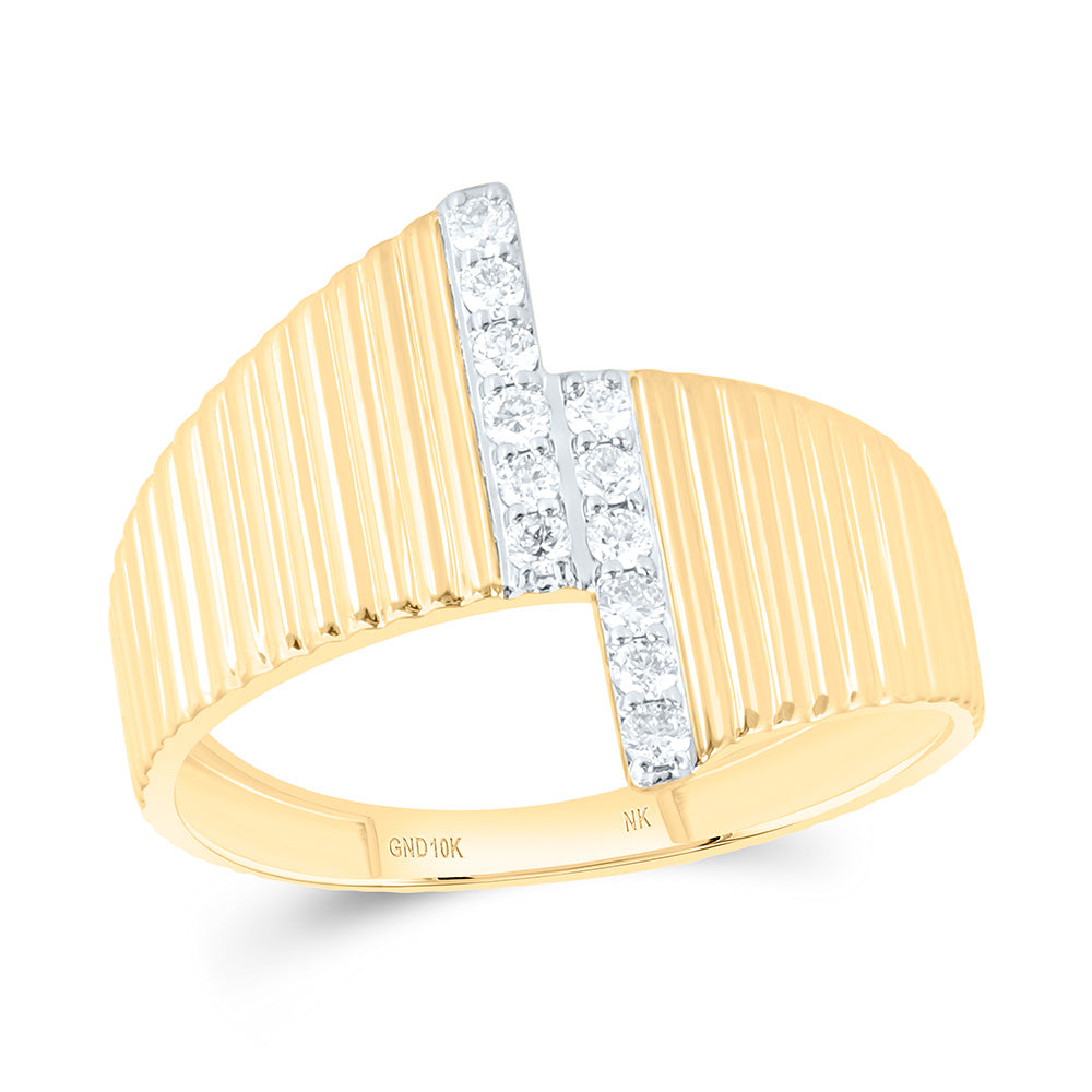 10K Yellow Gold 1/6 Cttw Natural Diamond Nk Fashion Bridal Anniversary Wedding Engagement Band Ring
