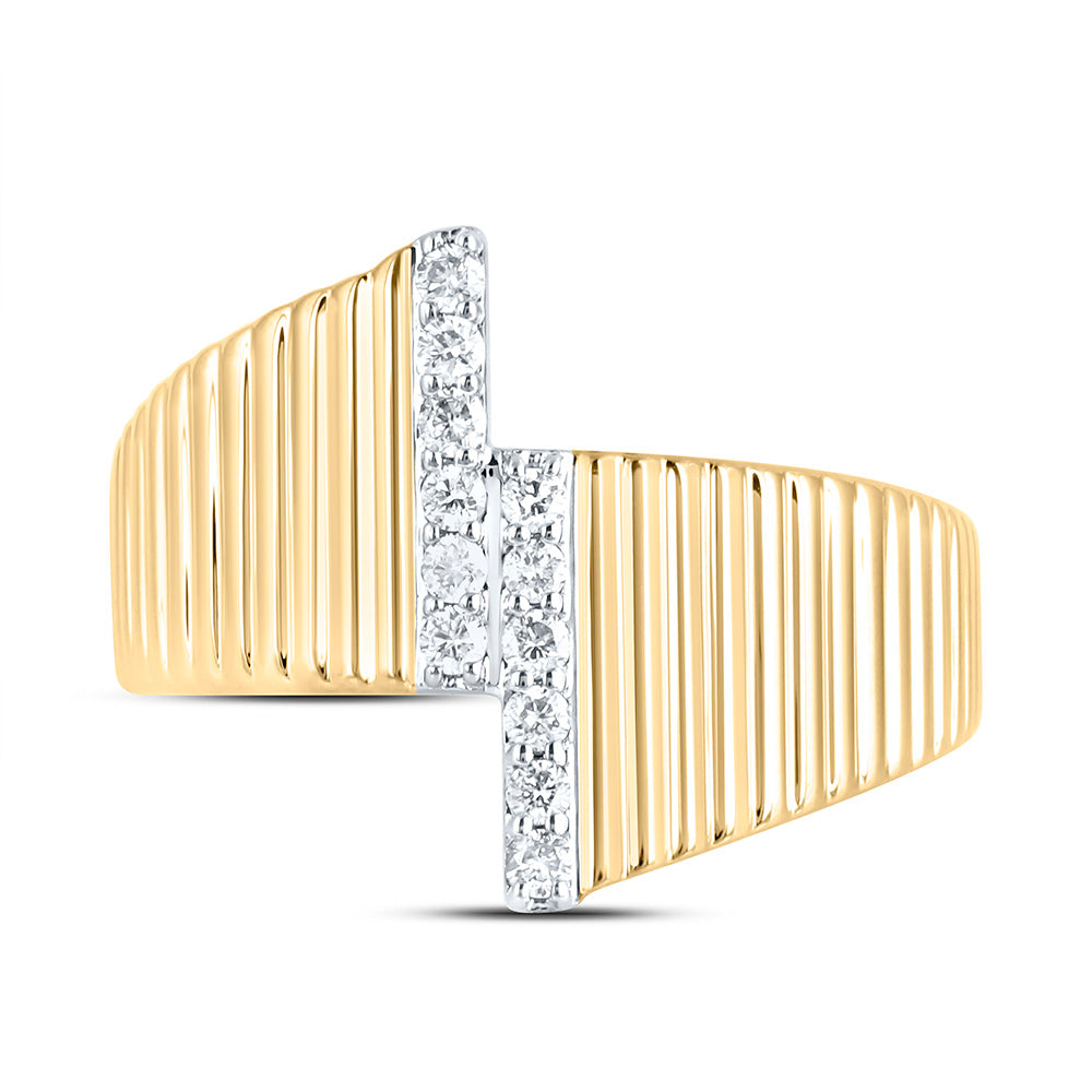 10K Yellow Gold 1/6 Cttw Natural Diamond Nk Fashion Bridal Anniversary Wedding Engagement Band Ring