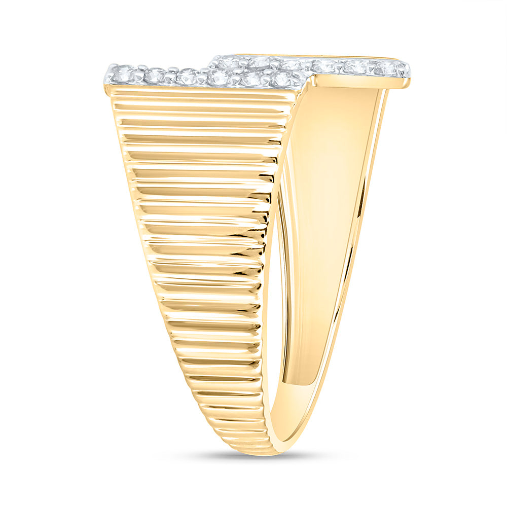 10K Yellow Gold 1/6 Cttw Natural Diamond Nk Fashion Bridal Anniversary Wedding Engagement Band Ring