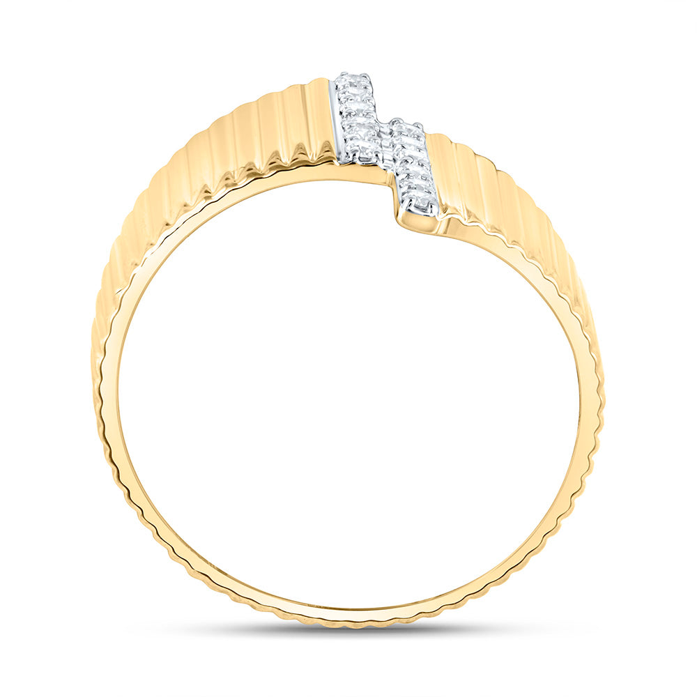 10K Yellow Gold 1/6 Cttw Natural Diamond Nk Fashion Bridal Anniversary Wedding Engagement Band Ring