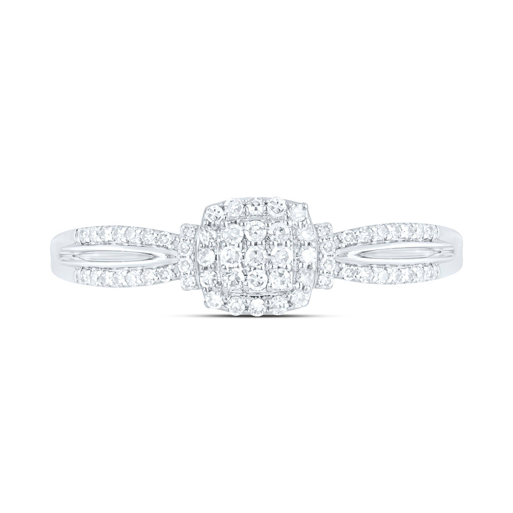 10K Yellow Or White Gold 1/6 Cttw Natural Diamond Nk Fashion Cushion Bridal Anniversary Wedding Engagement Band Ring