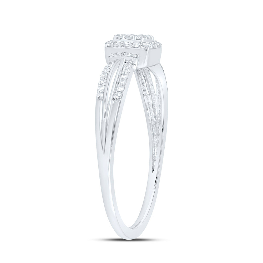 10K Yellow Or White Gold 1/6 Cttw Natural Diamond Nk Fashion Cushion Bridal Anniversary Wedding Engagement Band Ring