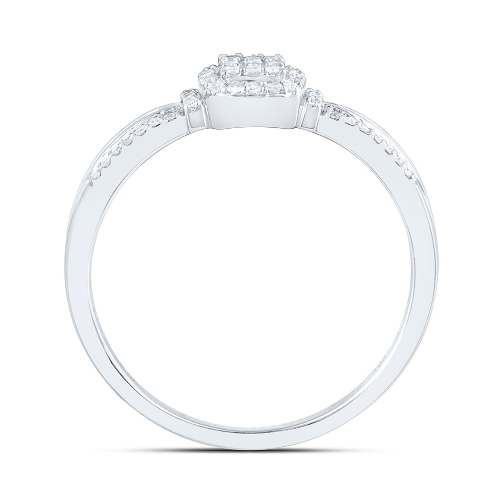 10K Yellow Or White Gold 1/6 Cttw Natural Diamond Nk Fashion Cushion Bridal Anniversary Wedding Engagement Band Ring