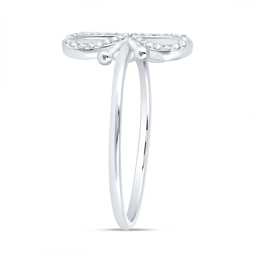 10K Yellow Or White Gold 1/6 Cttw Natural Diamond Nk Fashion Butterfly Bridal Anniversary Wedding Engagement Band Ring