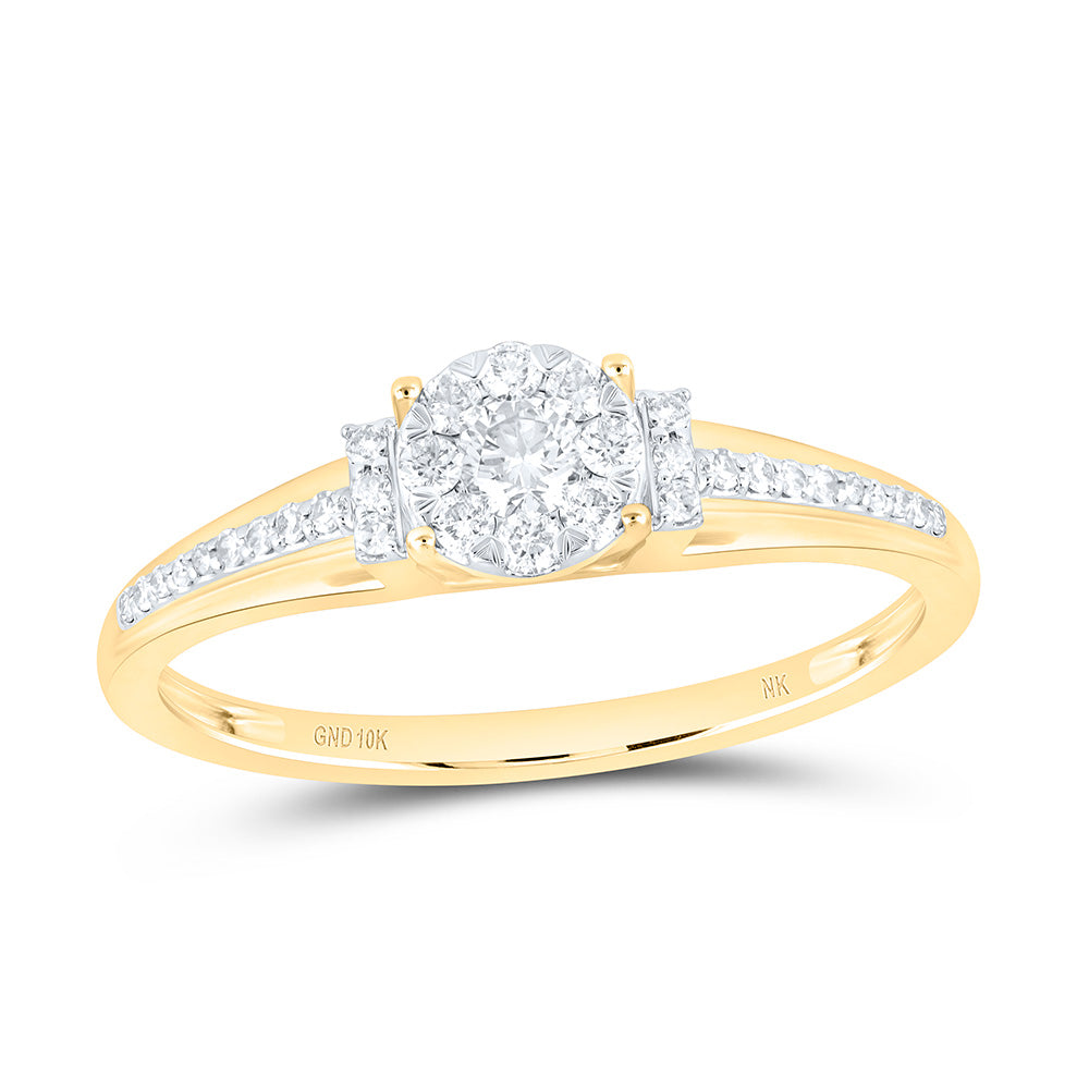 10K Yellow Or White Gold 1/4 Cttw Natural Diamond Nk Fashion Round Bridal Anniversary Wedding Engagement Band Ring