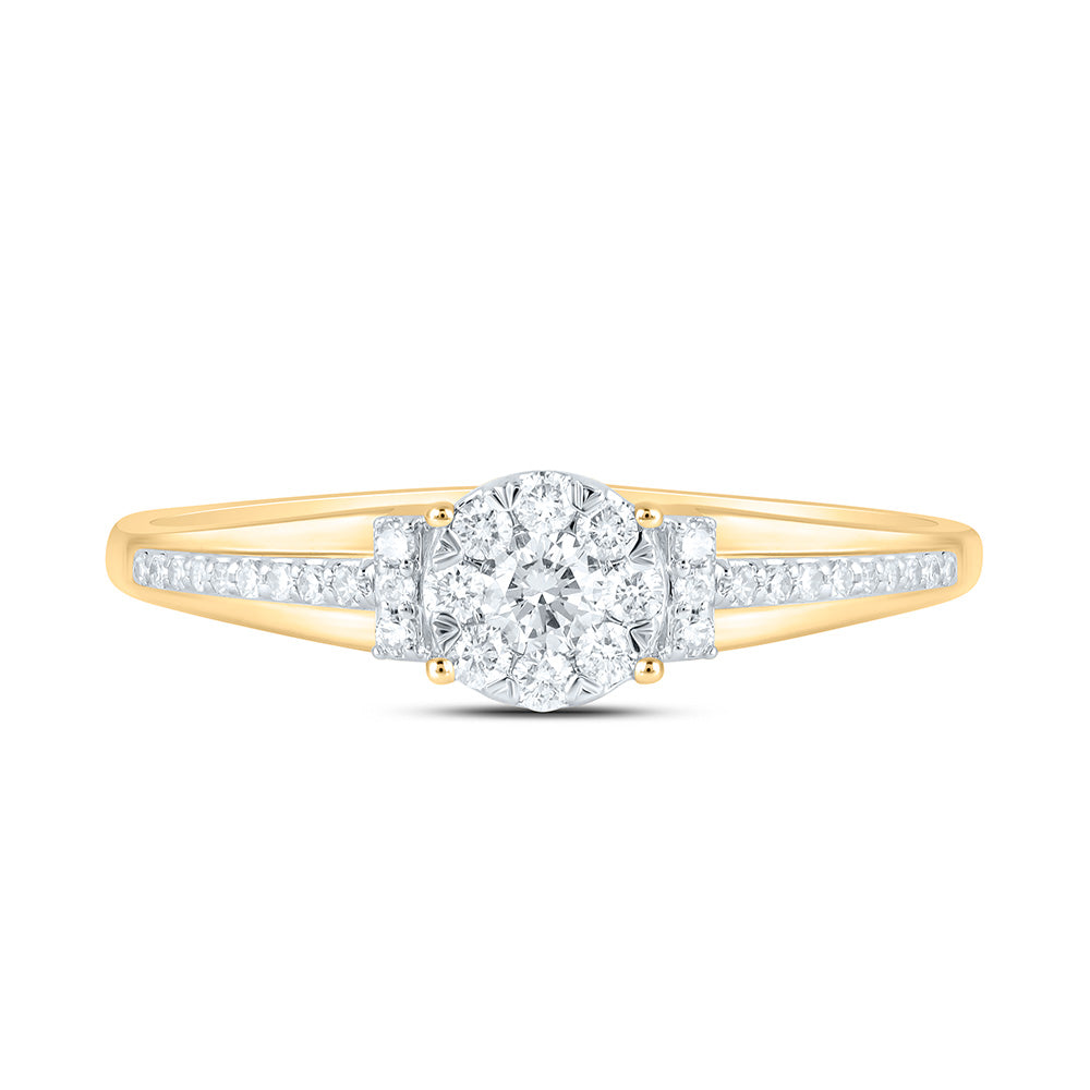 10K Yellow Or White Gold 1/4 Cttw Natural Diamond Nk Fashion Round Bridal Anniversary Wedding Engagement Band Ring