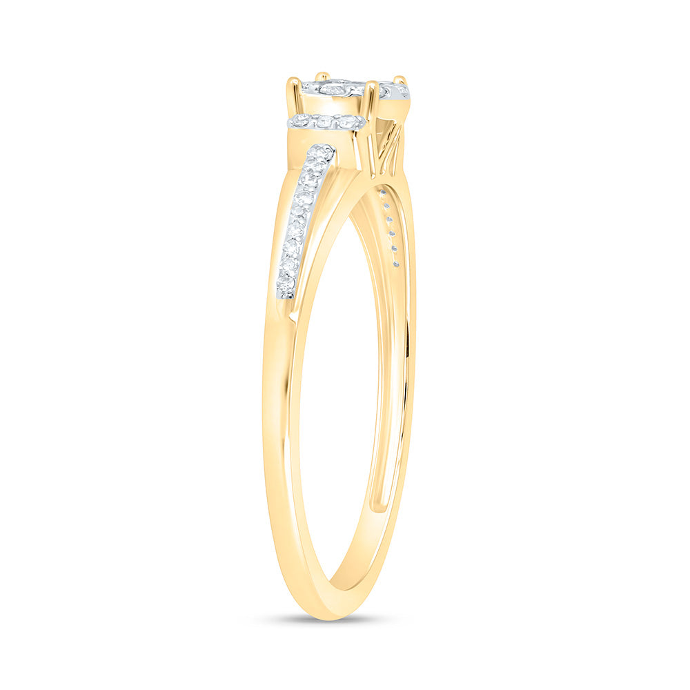 10K Yellow Or White Gold 1/4 Cttw Natural Diamond Nk Fashion Round Bridal Anniversary Wedding Engagement Band Ring