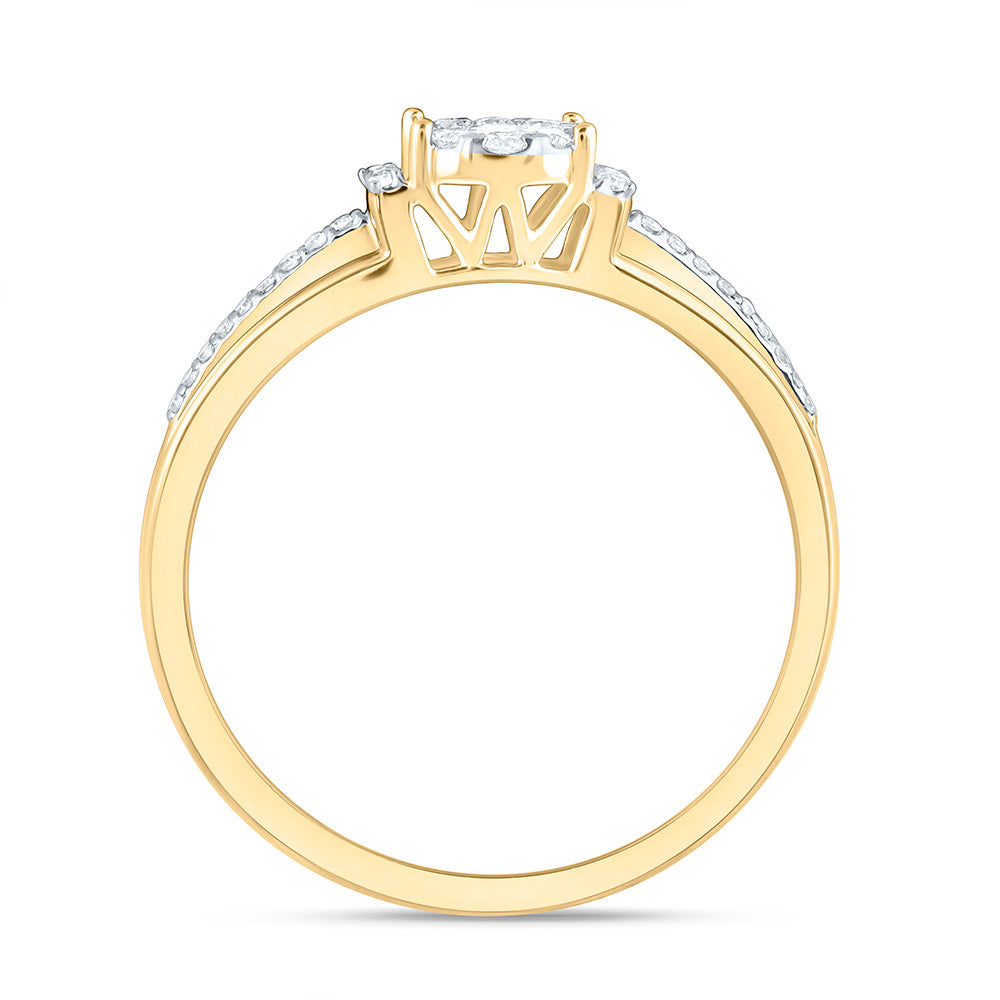 10K Yellow Or White Gold 1/4 Cttw Natural Diamond Nk Fashion Round Bridal Anniversary Wedding Engagement Band Ring