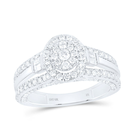 10K Yellow Or White Gold 1 1/3 Cttw Natural Diamond Nk Fashion Oval Bridal Anniversary Wedding Engagement Band Ring
