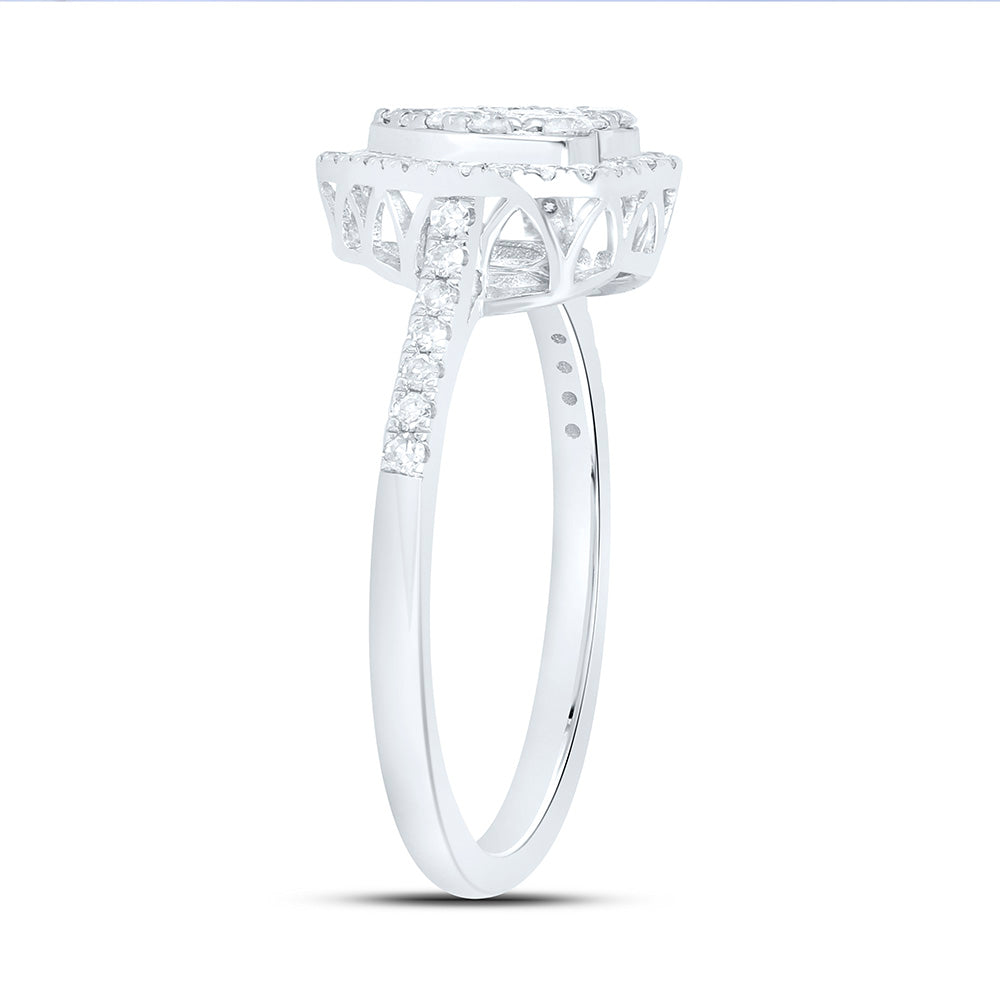 10K Yellow Or White Gold 1/2 Cttw Natural Diamond Nk Fashion Heart Bridal Anniversary Wedding Engagement Band Ring