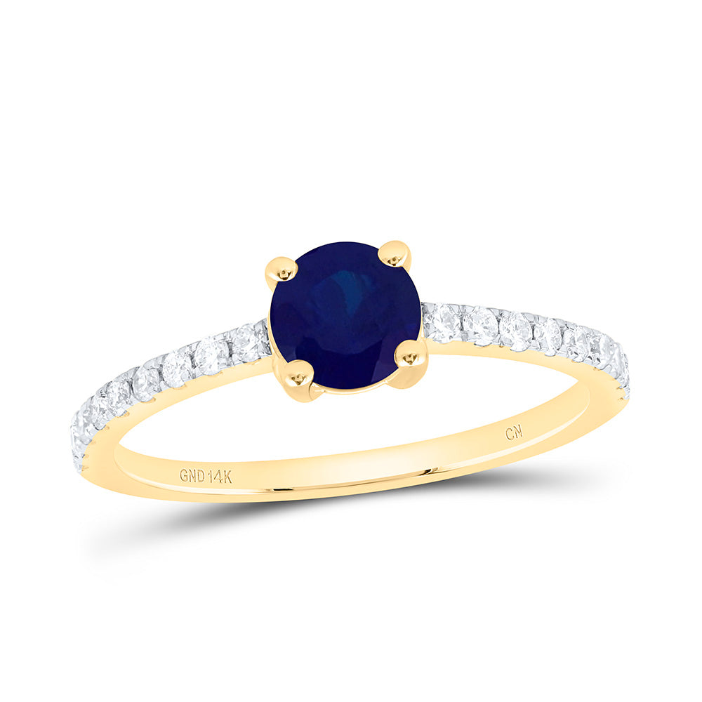 14K Yellow Or White Gold 1/5 Cttw Natural Diamond Cn 5Mm Round Natural Gem Round Bridal Anniversary Wedding Engagement Band Ring