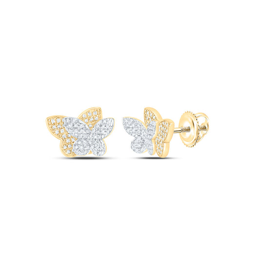 10K Yellow Gold 1/3 Cttw Natural Diamond Nk Fashion Butterfly Earring