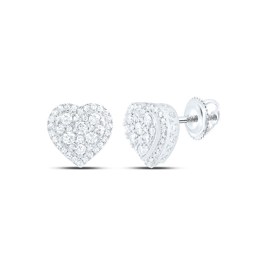 10K Yellow Or White Gold 1/2 Cttw Natural Diamond Nk Fashion Heart Earring