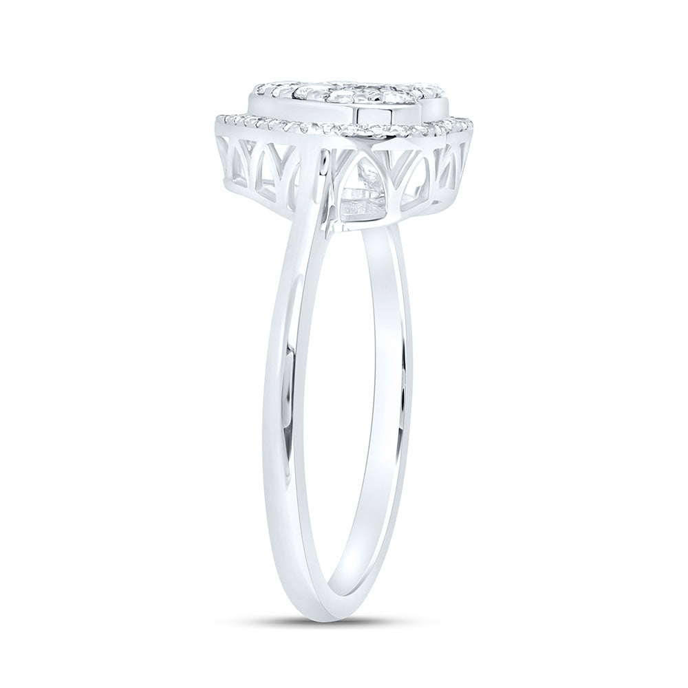 10K Yellow Or White Gold 1/2 Cttw Natural Diamond Nk Fashion Heart Bridal Anniversary Wedding Engagement Band Ring