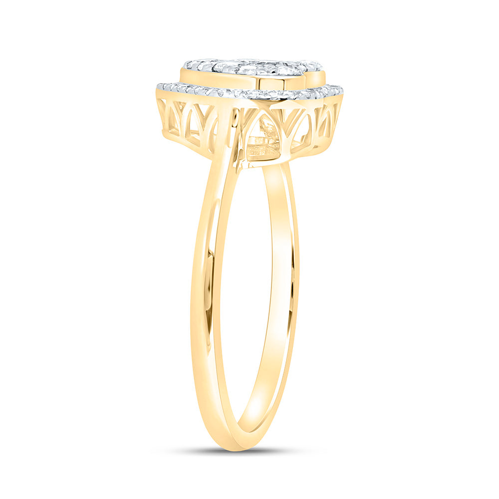 10K Yellow Or White Gold 1/2 Cttw Natural Diamond Nk Fashion Heart Bridal Anniversary Wedding Engagement Band Ring