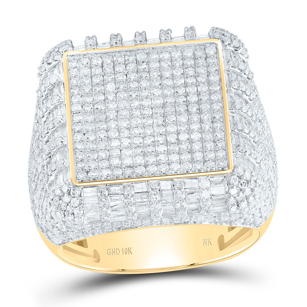 10K Yellow Gold 2 3/4 Cttw Natural Diamond Nk Mens Bridal Anniversary Wedding Engagement Band Ring
