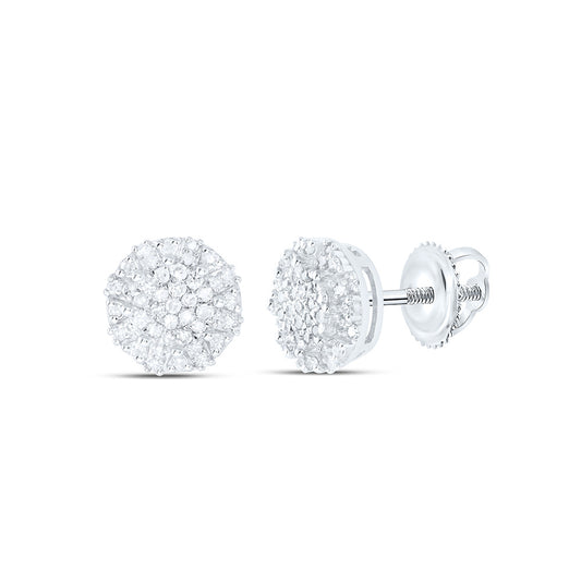 10K Yellow Or White Gold 1/3 Cttw Natural Diamond Nk Fashion Round Earring