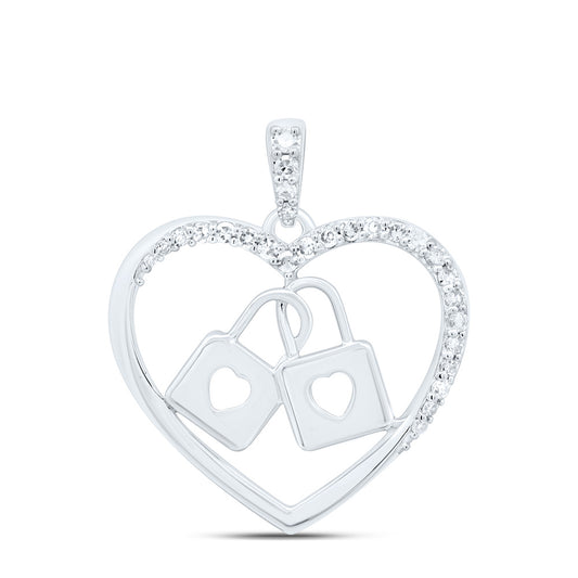 10K Yellow Or White Gold 1/8 Cttw Natural Diamond Nk Fashion Heart Pendant