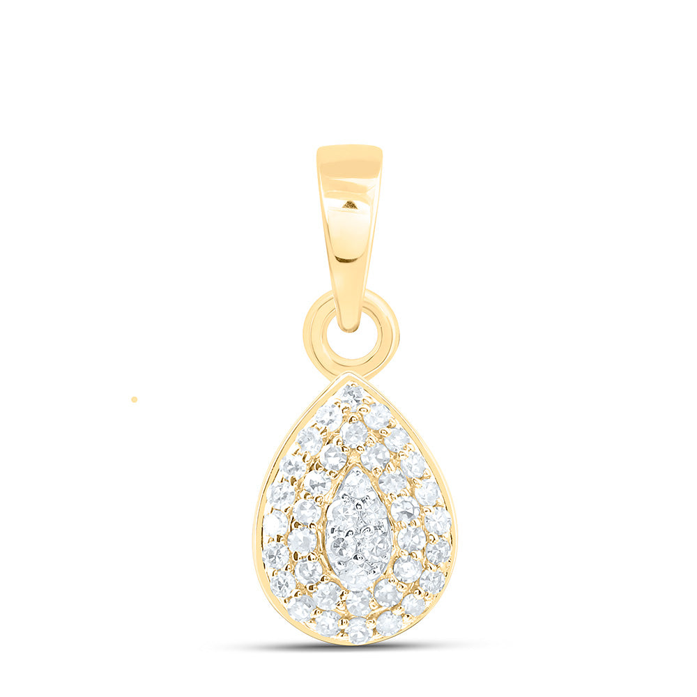 10K Yellow Or White Gold 1/8Ctw Natural Diamond Fashion Pear Pendant