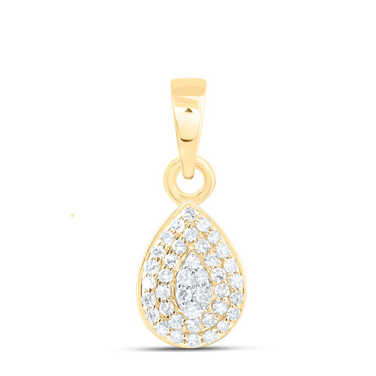 10K Yellow Or White Gold 1/8Ctw Natural Diamond Fashion Pear Pendant