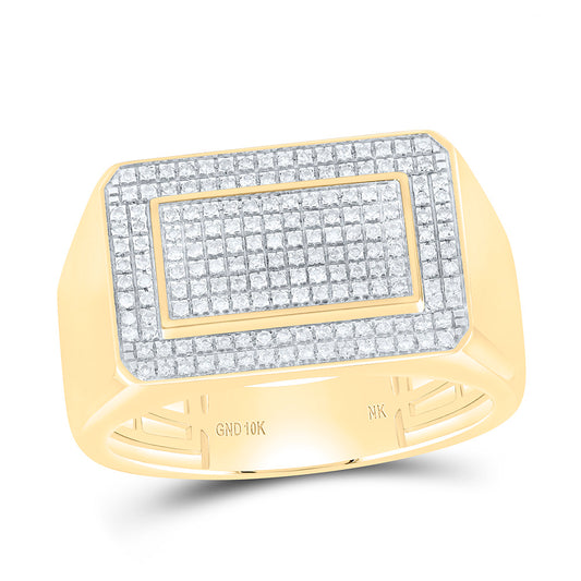 10K Yellow Gold 1/3 Cttw Natural Diamond Nk Mens Bridal Anniversary Wedding Engagement Band Ring