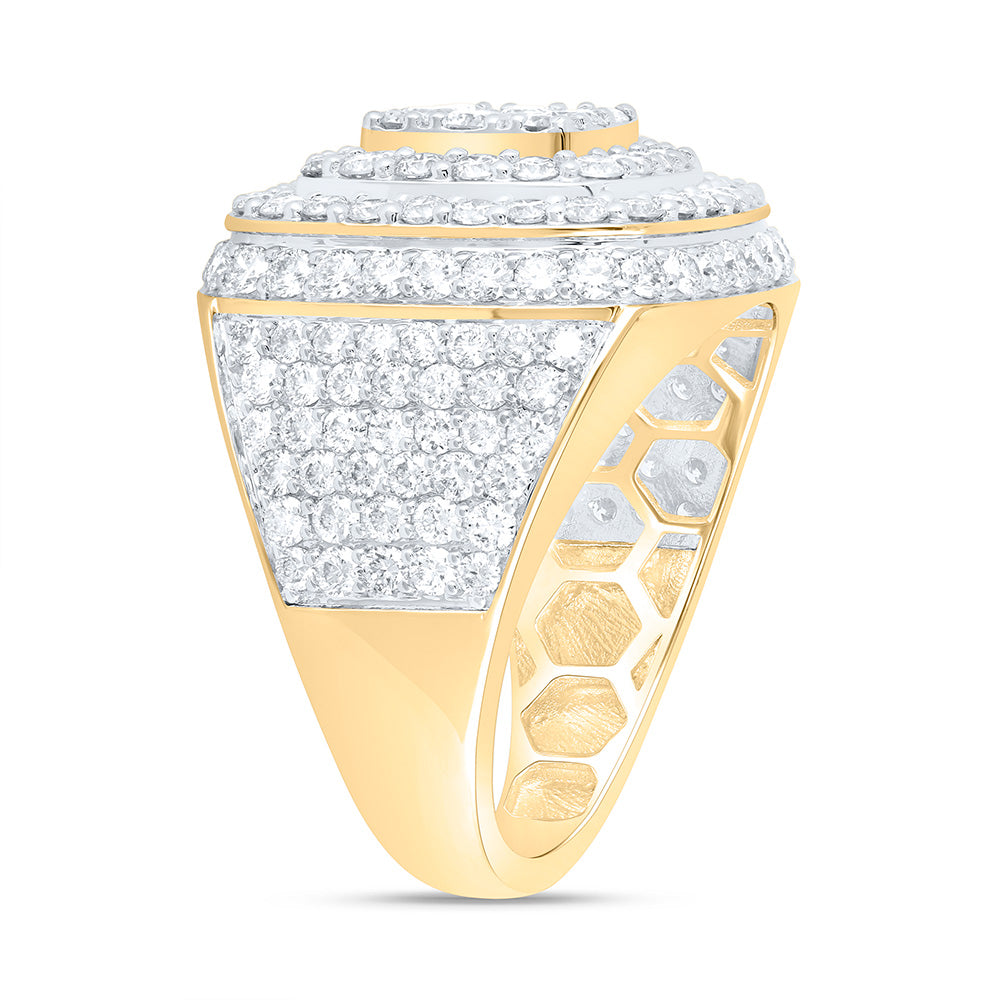 10K Yellow Gold 4 Cttw Natural Diamond Nk Cushion Mens Bridal Anniversary Wedding Engagement Band Ring