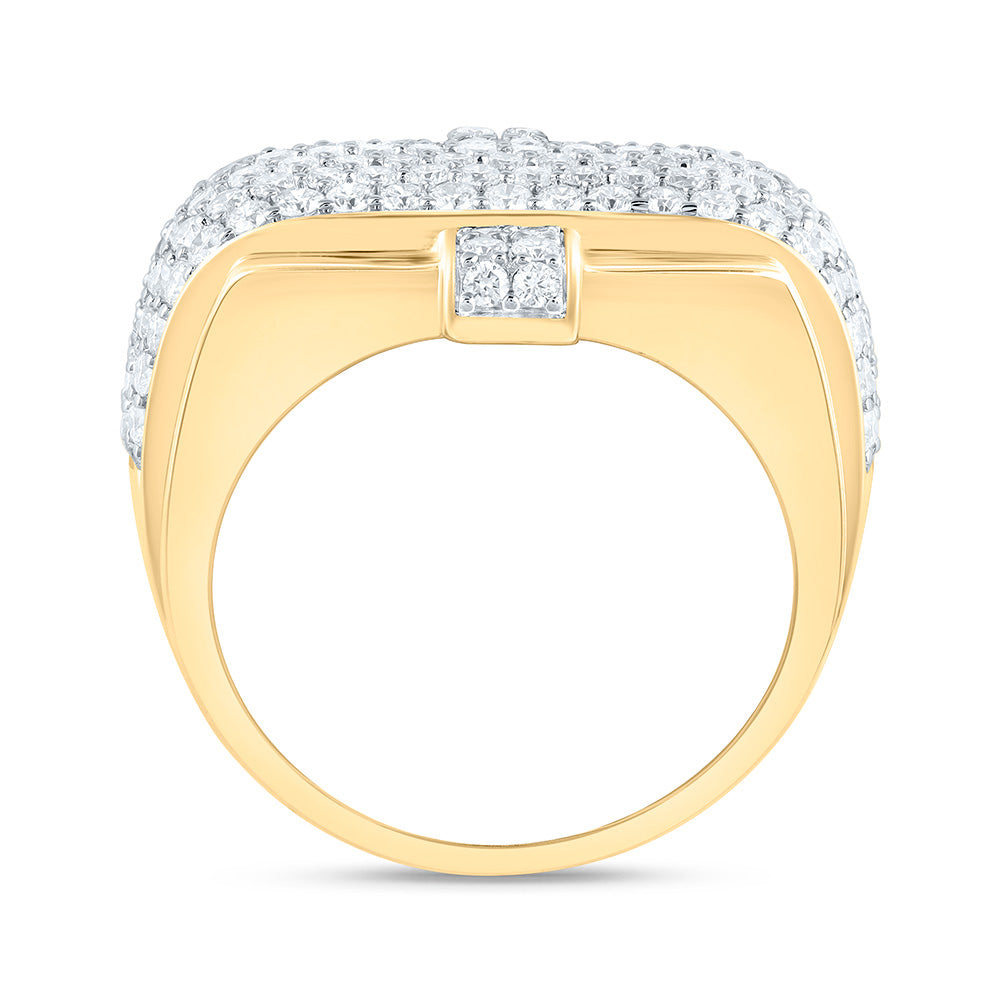 10K Yellow Gold 2 1/3 Cttw Natural Diamond Nk Mens Bridal Anniversary Wedding Engagement Band Ring