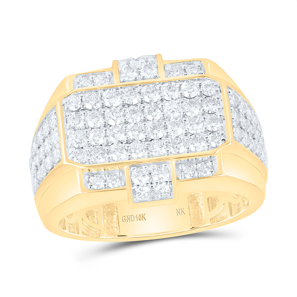 10K Yellow Gold 2 Cttw Natural Diamond Nk Mens Bridal Anniversary Wedding Engagement Band Ring