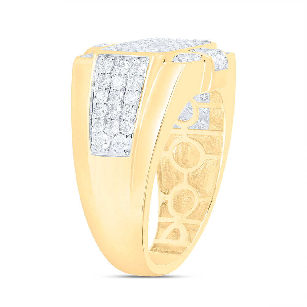 10K Yellow Gold 2 Cttw Natural Diamond Nk Mens Bridal Anniversary Wedding Engagement Band Ring