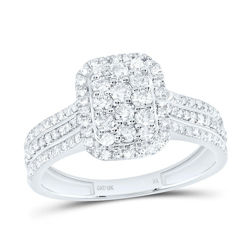 10K Yellow Or White Gold 5/8 Cttw Natural Diamond Nk Fashion Emerald Bridal Anniversary Wedding Engagement Band Ring