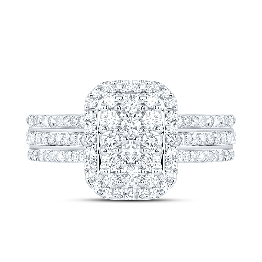 10K Yellow Or White Gold 5/8 Cttw Natural Diamond Nk Fashion Emerald Bridal Anniversary Wedding Engagement Band Ring