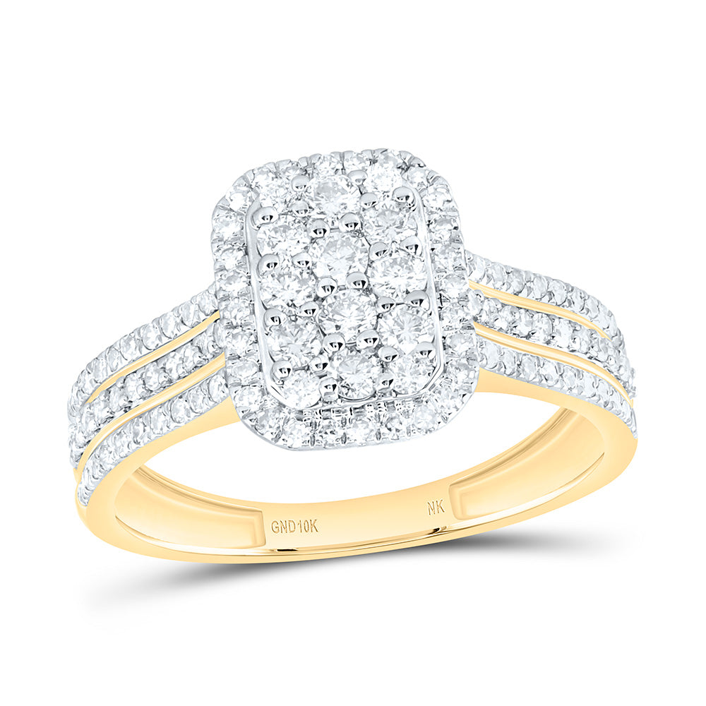 10K Yellow Or White Gold 5/8 Cttw Natural Diamond Nk Fashion Emerald Bridal Anniversary Wedding Engagement Band Ring