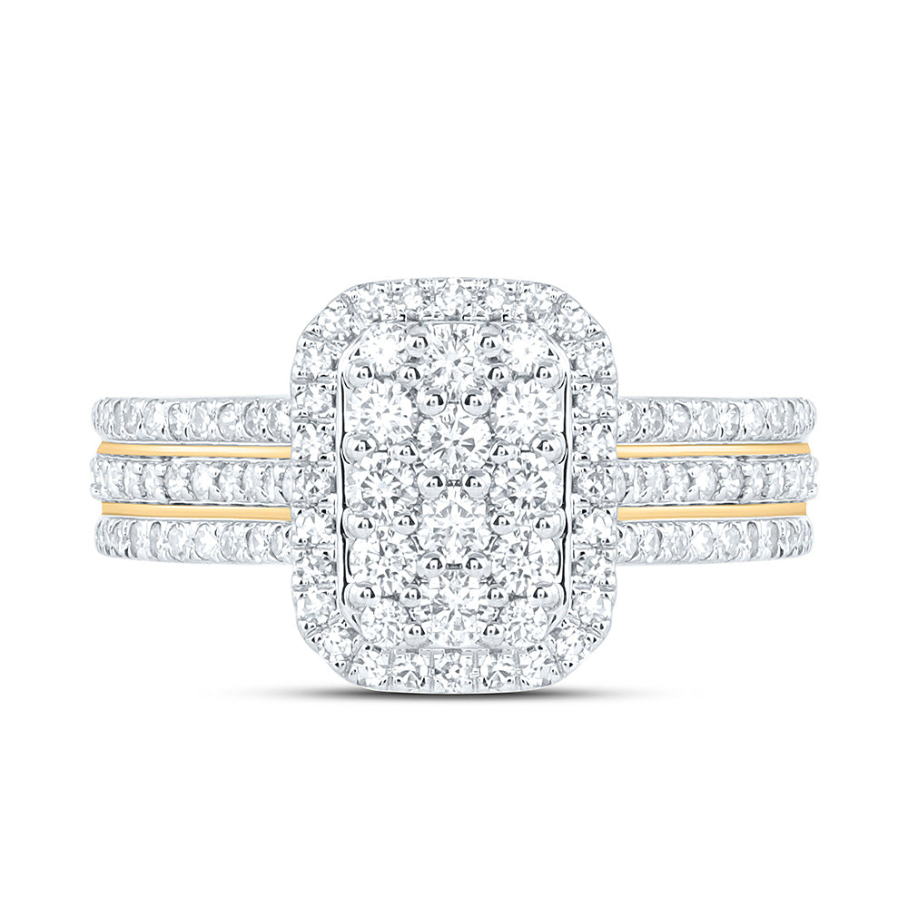 10K Yellow Or White Gold 5/8 Cttw Natural Diamond Nk Fashion Emerald Bridal Anniversary Wedding Engagement Band Ring