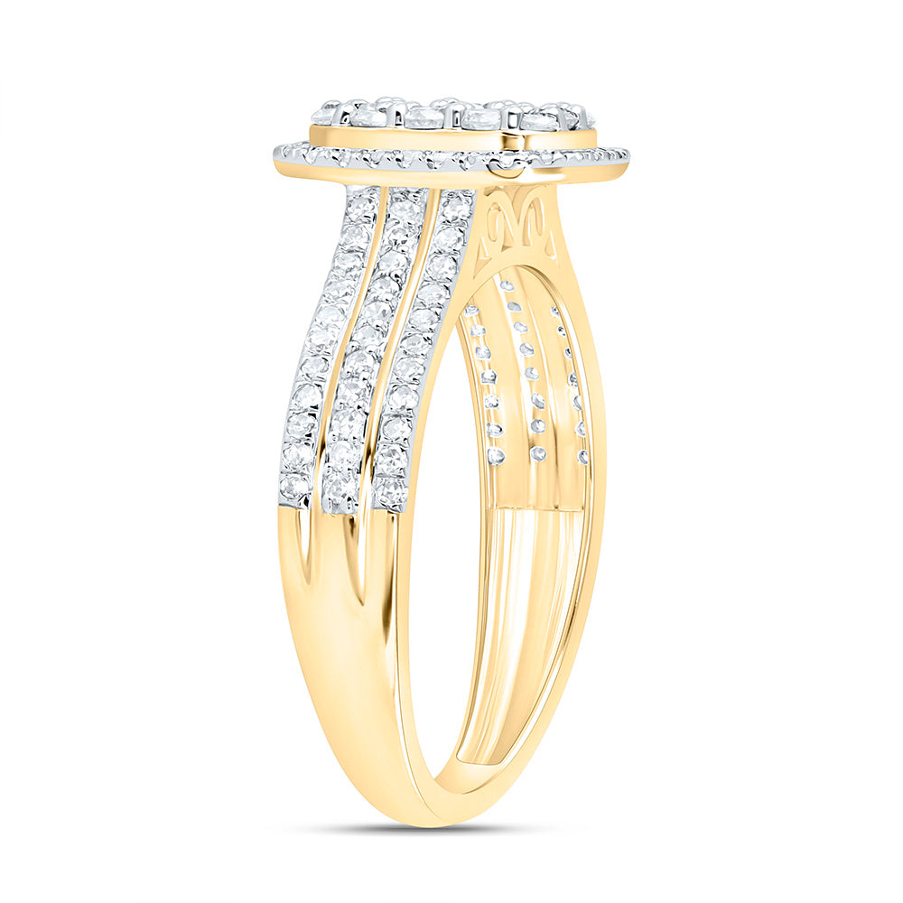 10K Yellow Or White Gold 5/8 Cttw Natural Diamond Nk Fashion Emerald Bridal Anniversary Wedding Engagement Band Ring