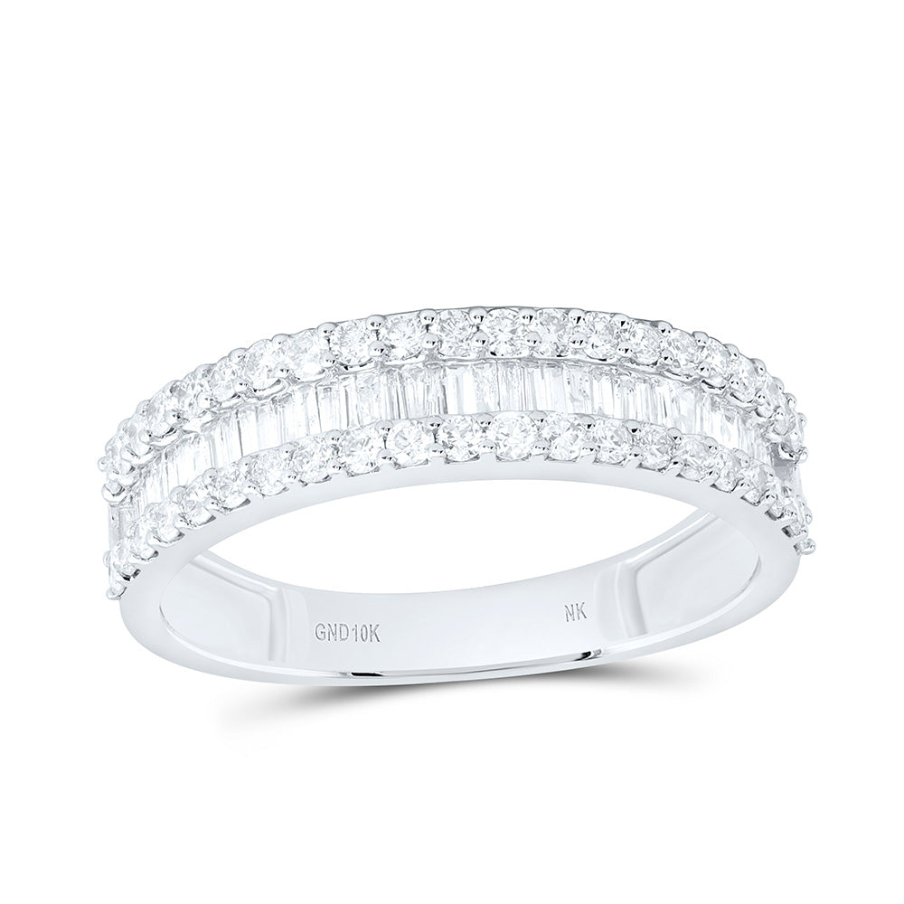 10K Yellow Or White Gold 2 1/5 Cttw Natural Diamond Nk Fashion Square Bridal Anniversary Wedding Engagement Band Ring Trio Set
