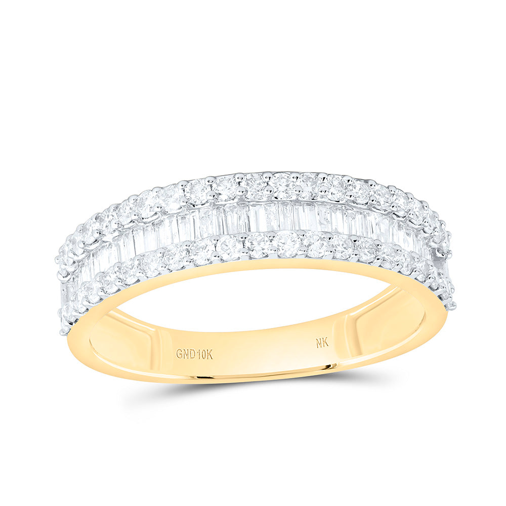 10K Yellow Or White Gold 2 1/5 Cttw Natural Diamond Nk Fashion Square Bridal Anniversary Wedding Engagement Band Ring Trio Set