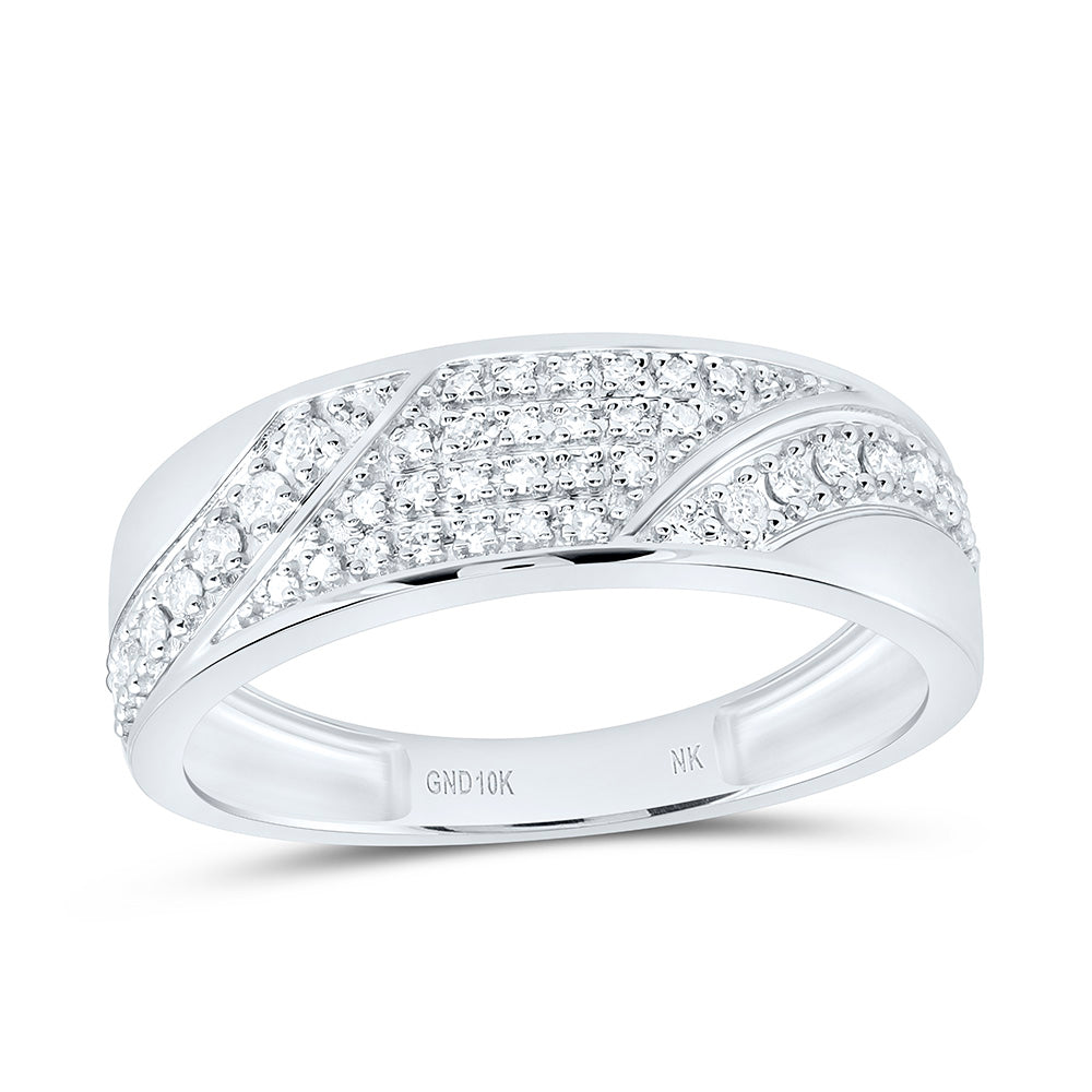10K Yellow Or White Gold 7/8 Cttw Natural Diamond Nk Fashion Round Bridal Anniversary Wedding Engagement Band Ring Trio Set