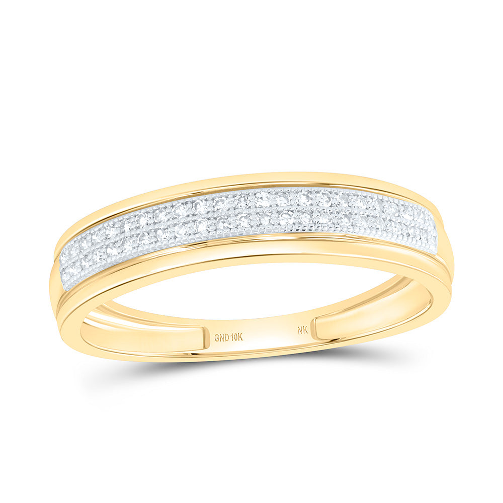 10K Yellow Or White Gold 3/4 Cttw Natural Diamond Nk Fashion Bridal Anniversary Wedding Engagement Band Ring Trio Set