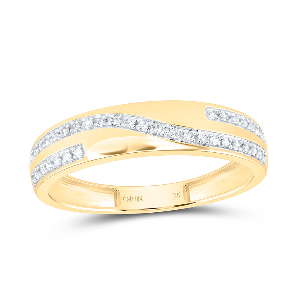 10K Yellow Or White Gold 1/2 Cttw Natural Diamond Nk Fashion Round Bridal Anniversary Wedding Engagement Band Ring Trio Set