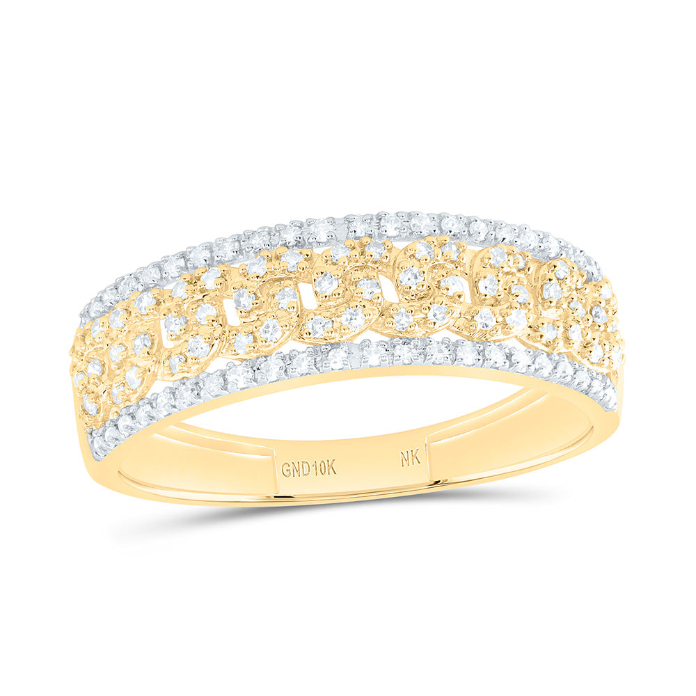 10K Yellow Or White Gold 7/8 Cttw Natural Diamond Nk Fashion Round Bridal Anniversary Wedding Engagement Band Ring Trio Set