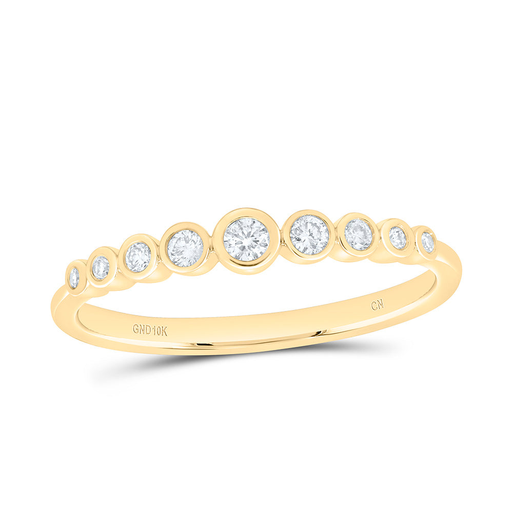 10K Yellow Or White Gold 1/6 Cttw Natural Diamond Cn Fashion Bridal Anniversary Wedding Engagement Band Ring