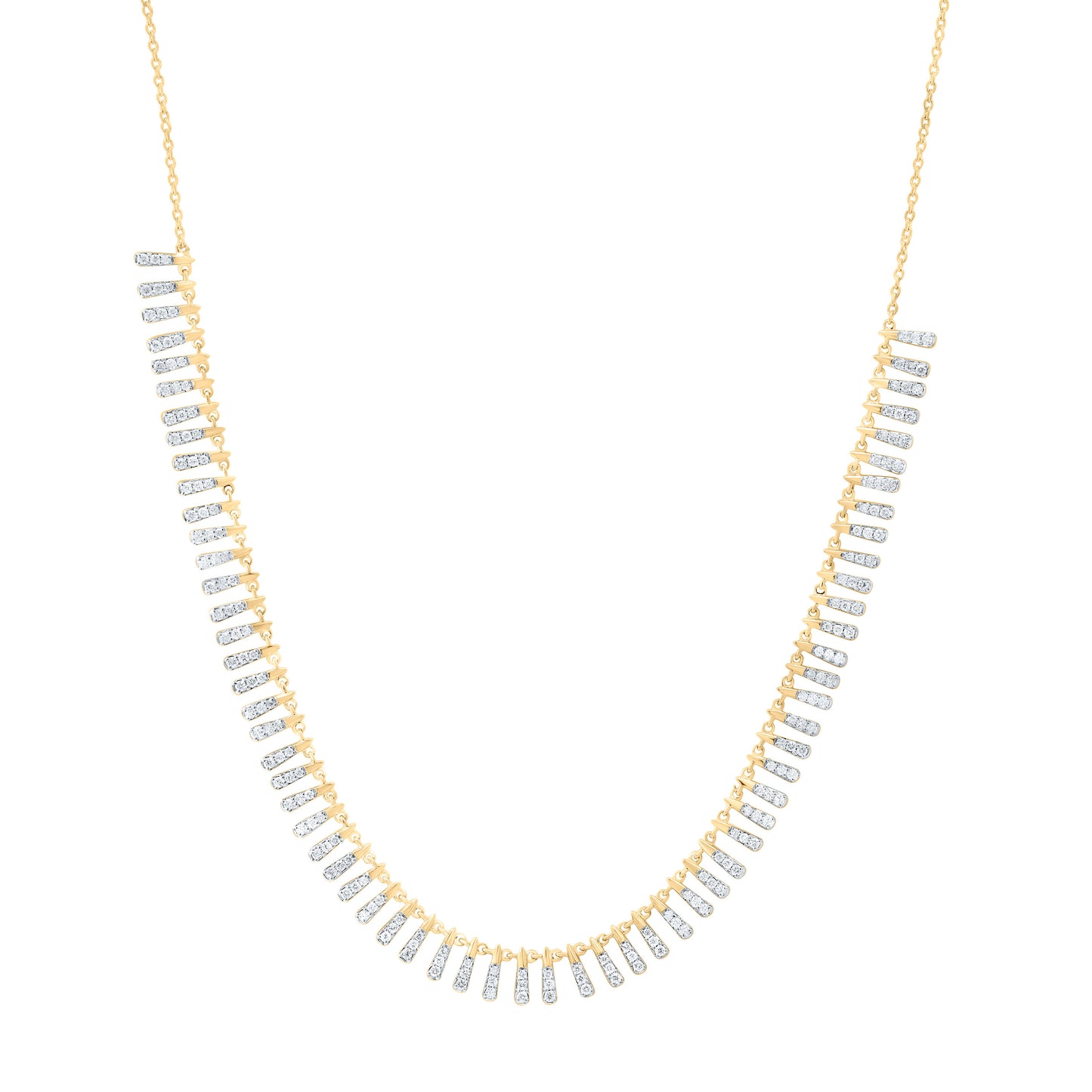 14K Yellow Gold 1 Cttw Natural Diamond Cn Fashion Necklace (18 Inch)