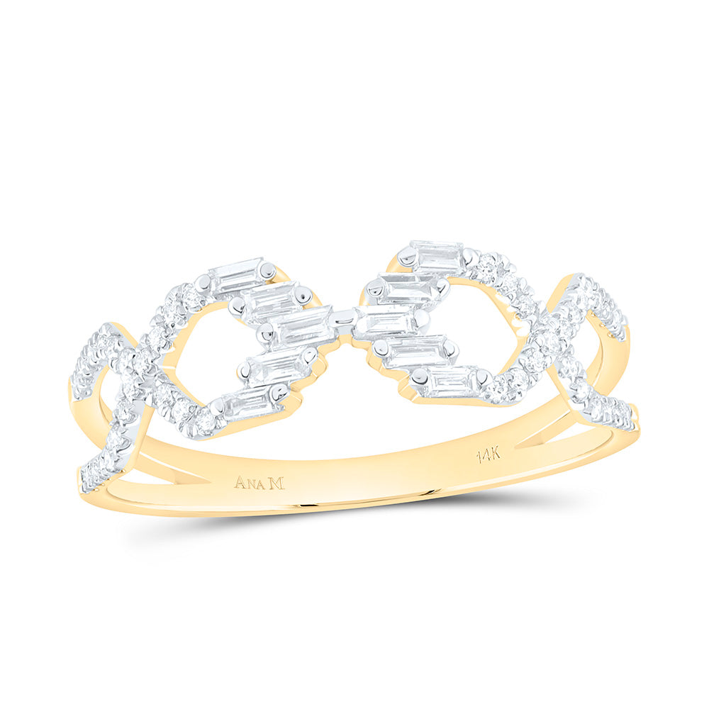 14K Yellow Or White Gold 1/5 Cttw Natural Diamond Ana M Fashion Bridal Anniversary Wedding Engagement Band Ring
