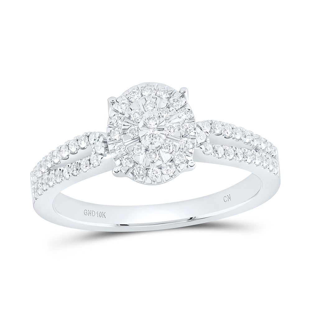 10K Yellow Or White Gold 1/3 Cttw Natural Diamond Cn Fashion Oval Bridal Anniversary Wedding Engagement Band Ring