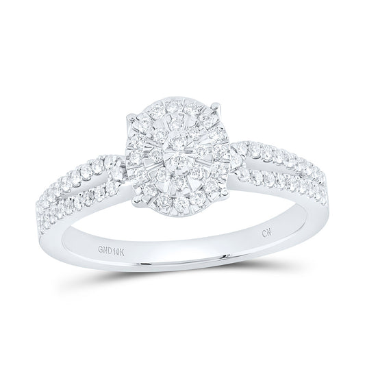 10K Yellow Or White Gold 1/3 Cttw Natural Diamond Cn Fashion Oval Bridal Anniversary Wedding Engagement Band Ring
