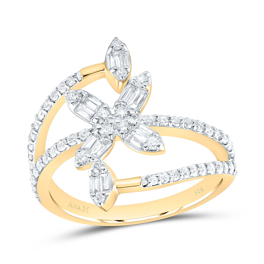 14K Yellow Or Rose Gold 5/8 Cttw Natural Diamond Ana M Fashion Bridal Anniversary Wedding Engagement Band Ring