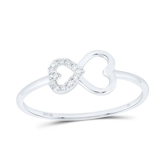 10K Yellow Or White Gold 1/20 Cttw Natural Diamond Cn Gift Heart Bridal Anniversary Wedding Engagement Band Ring
