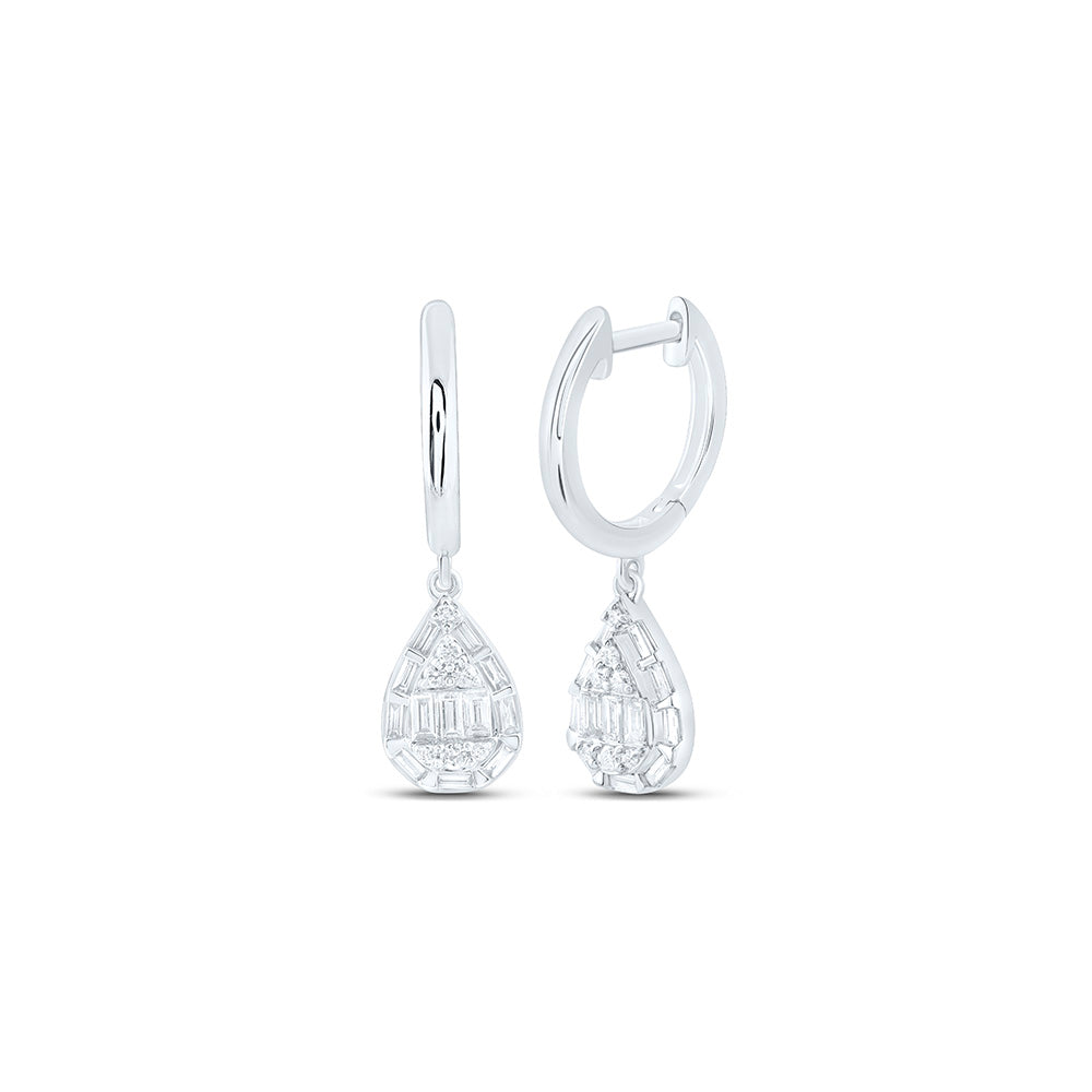 10K Yellow Or White Gold 1/2 Cttw Natural Diamond Cn Fashion Pear Dangling Earring