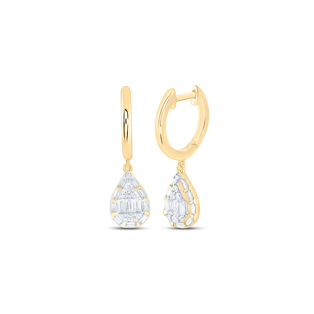 10K Yellow Or White Gold 1/2 Cttw Natural Diamond Cn Fashion Pear Dangling Earring
